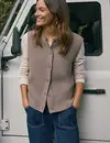 Cecil Vest met Geribbelde Structuur - Urban Taupe Melange
