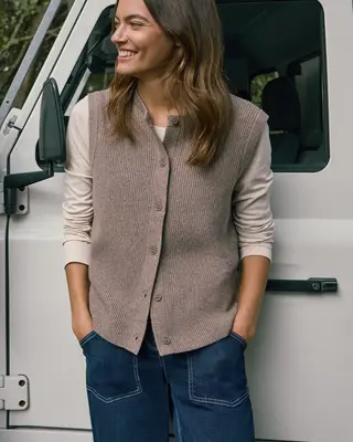 Cecil Rippstruktur Weste - Urban Taupe Melange