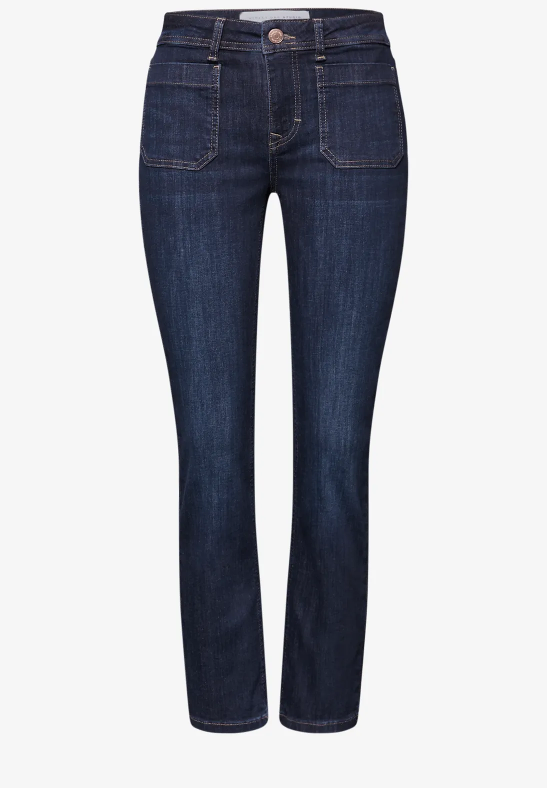 Street One Studio Straight Leg Jeans - Dark Blue Washed