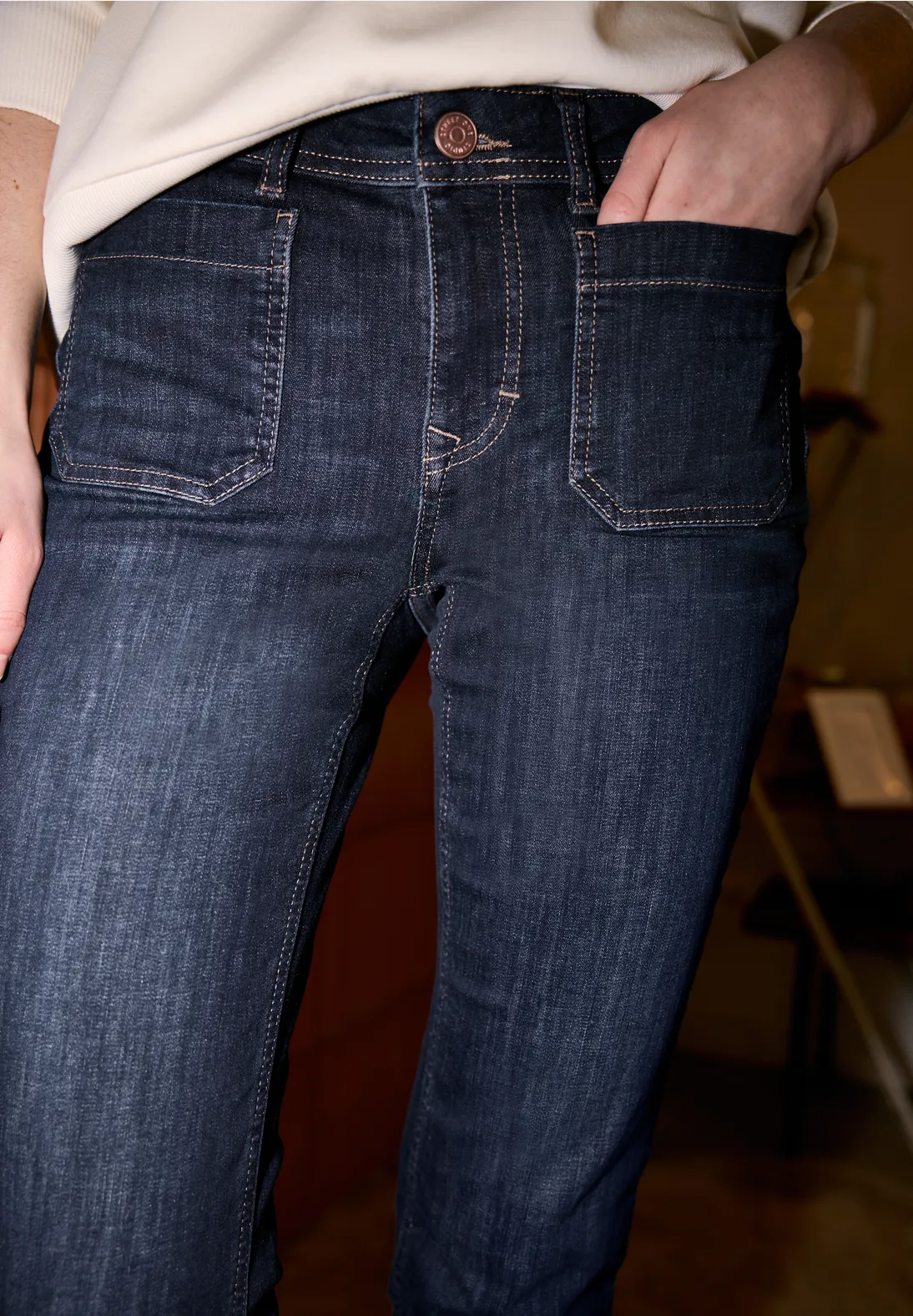 Street One Studio Straight Leg Jeans - Dark Blue Washed