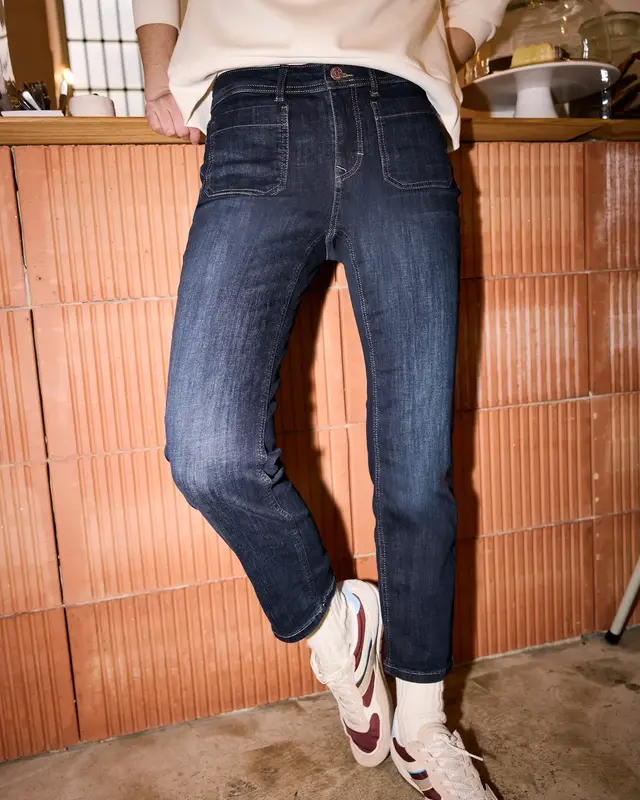 Street One Studio Straight Leg Jeans - Dark Blue Washed