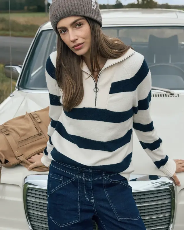 Cecil Gestreifter Pullover - Universal Blue