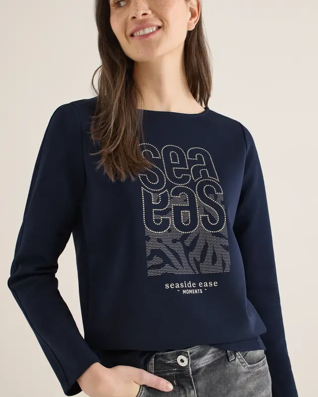 Cecil Shirt met Borduursel - Universal Blue