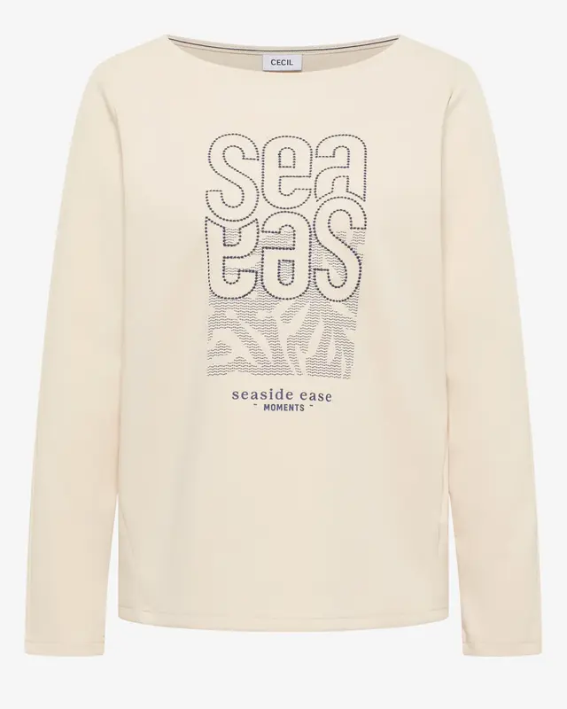 Cecil Shirt with Embroidery - Pearl Beige