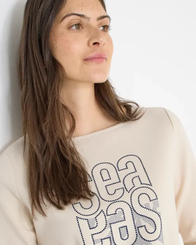 Cecil Shirt met Borduursel - Pearl Beige