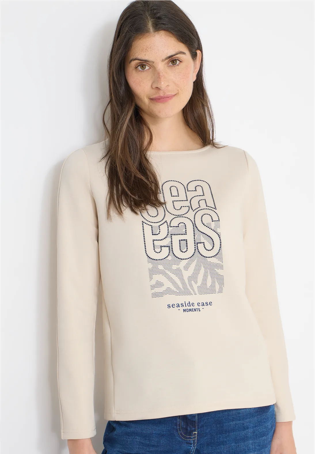 Cecil Shirt met Borduursel - Pearl Beige