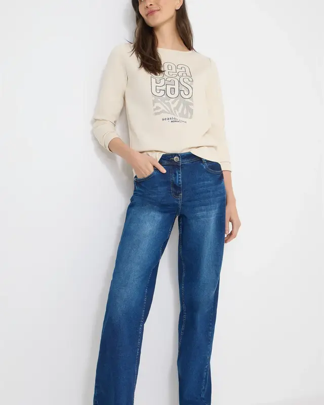 Cecil Shirt met Borduursel - Pearl Beige