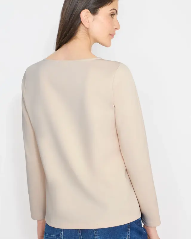 Cecil Shirt with Embroidery - Pearl Beige