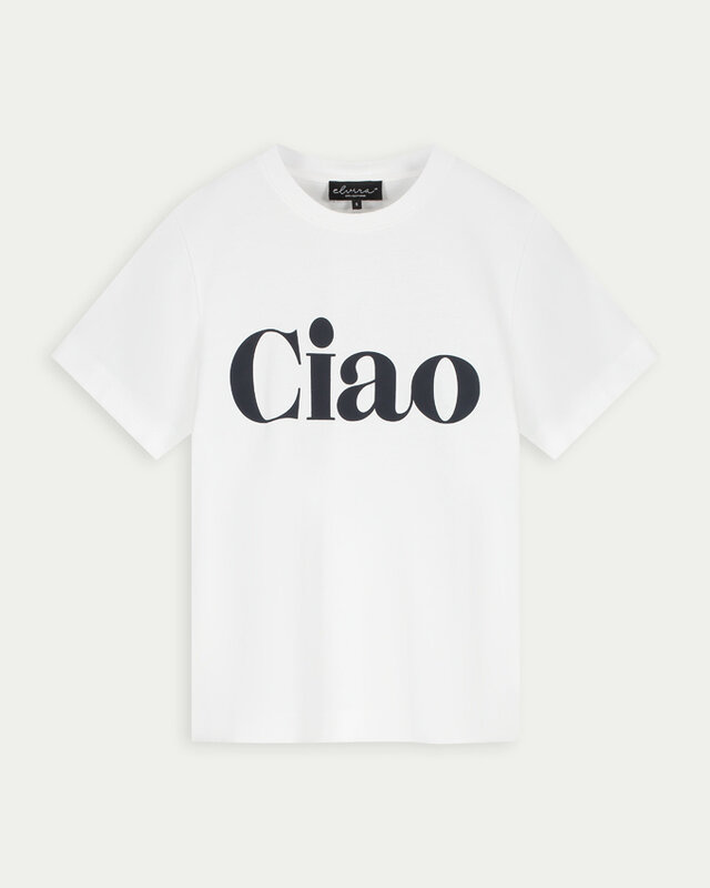Elvira Collections T-Shirt Ciao - Off White, Navy Front