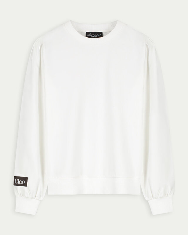 Elvira Collections Backprint Sweater Ciao - Off White
