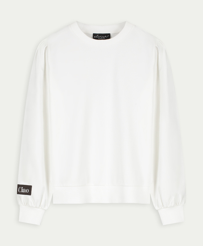 Elvira Collections Backprint Sweater Ciao - Off White