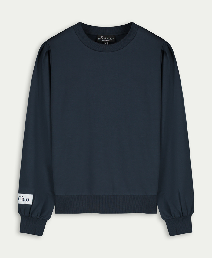 Elvira Collections Backprint Sweater Ciao - Navy