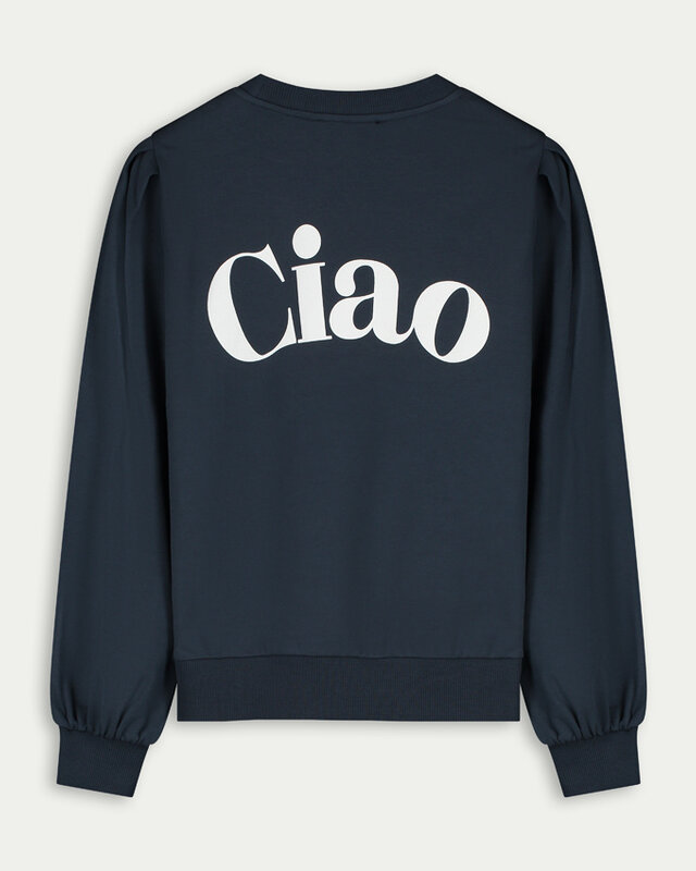 Elvira Collections Backprint Sweater Ciao - Navy