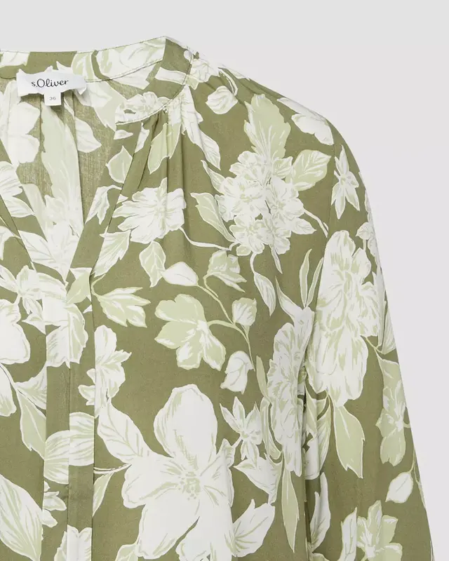 S. Oliver Print Blouse - Olive Green