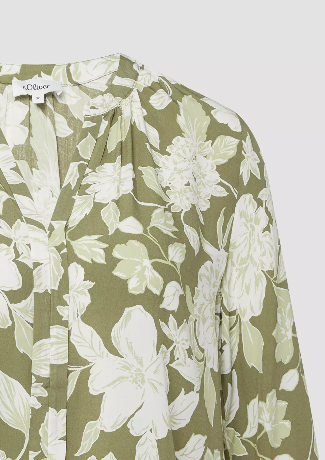 S. Oliver Print Bluse - Olive Green