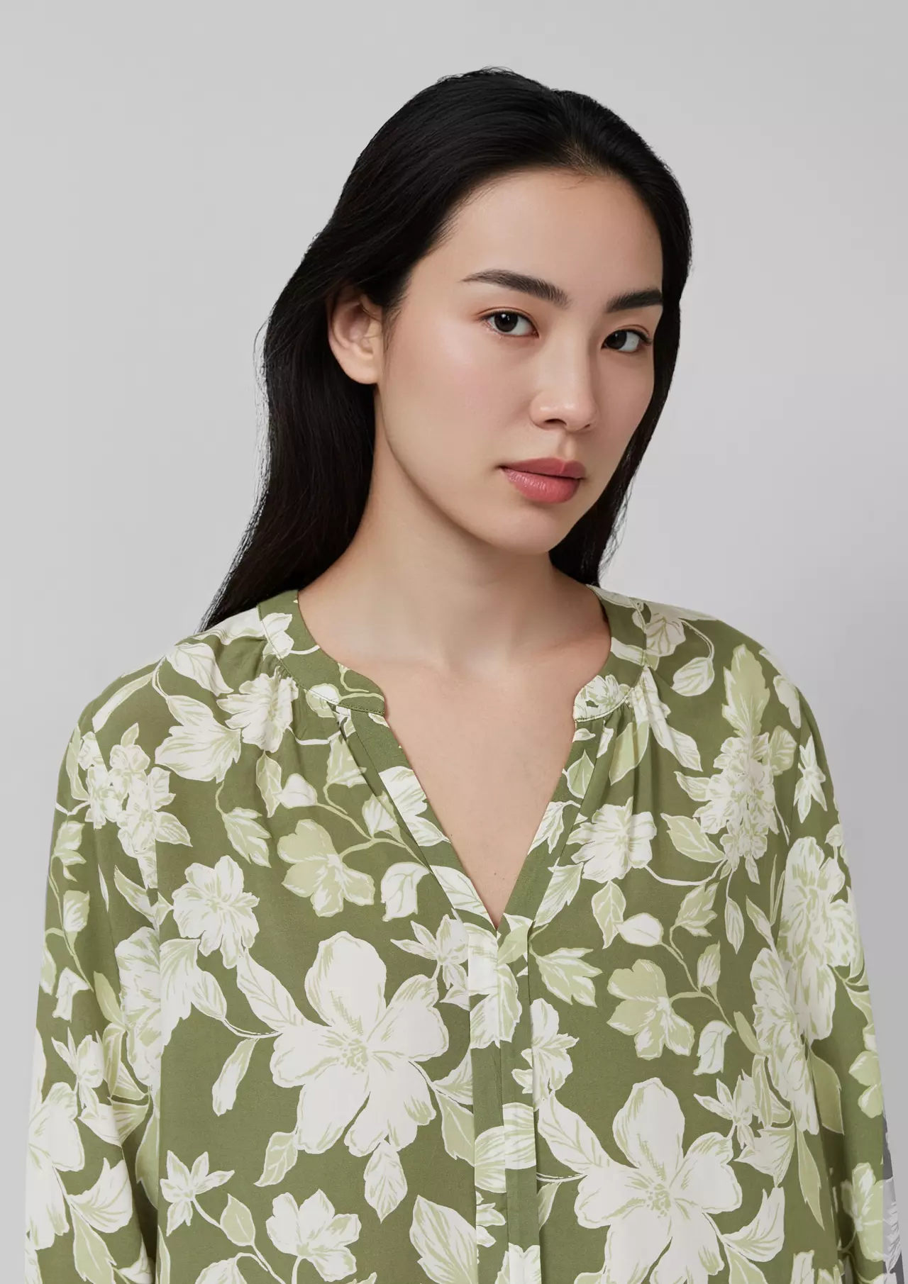 S. Oliver Print Blouse - Olive Green