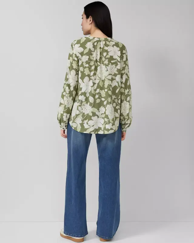 S. Oliver Blouse met Print - Olive Green
