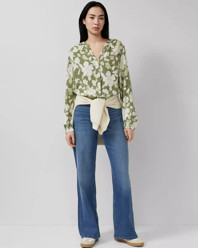 S. Oliver Print Blouse - Olive Green