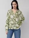 S. Oliver Print Bluse - Olive Green