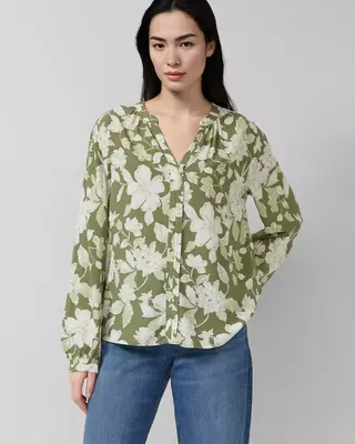 S. Oliver Print Blouse - Olive Green