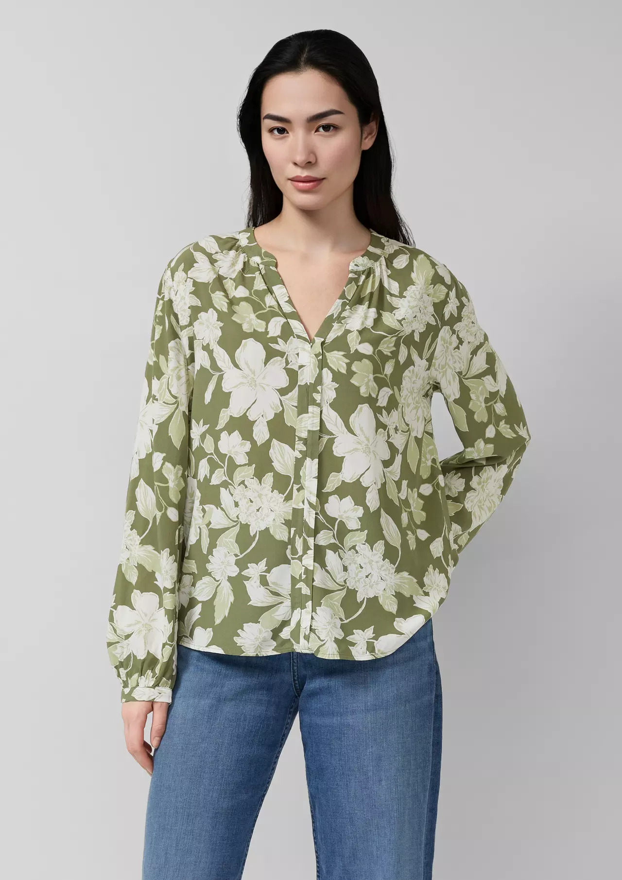 S. Oliver Blouse met Print - Olive Green