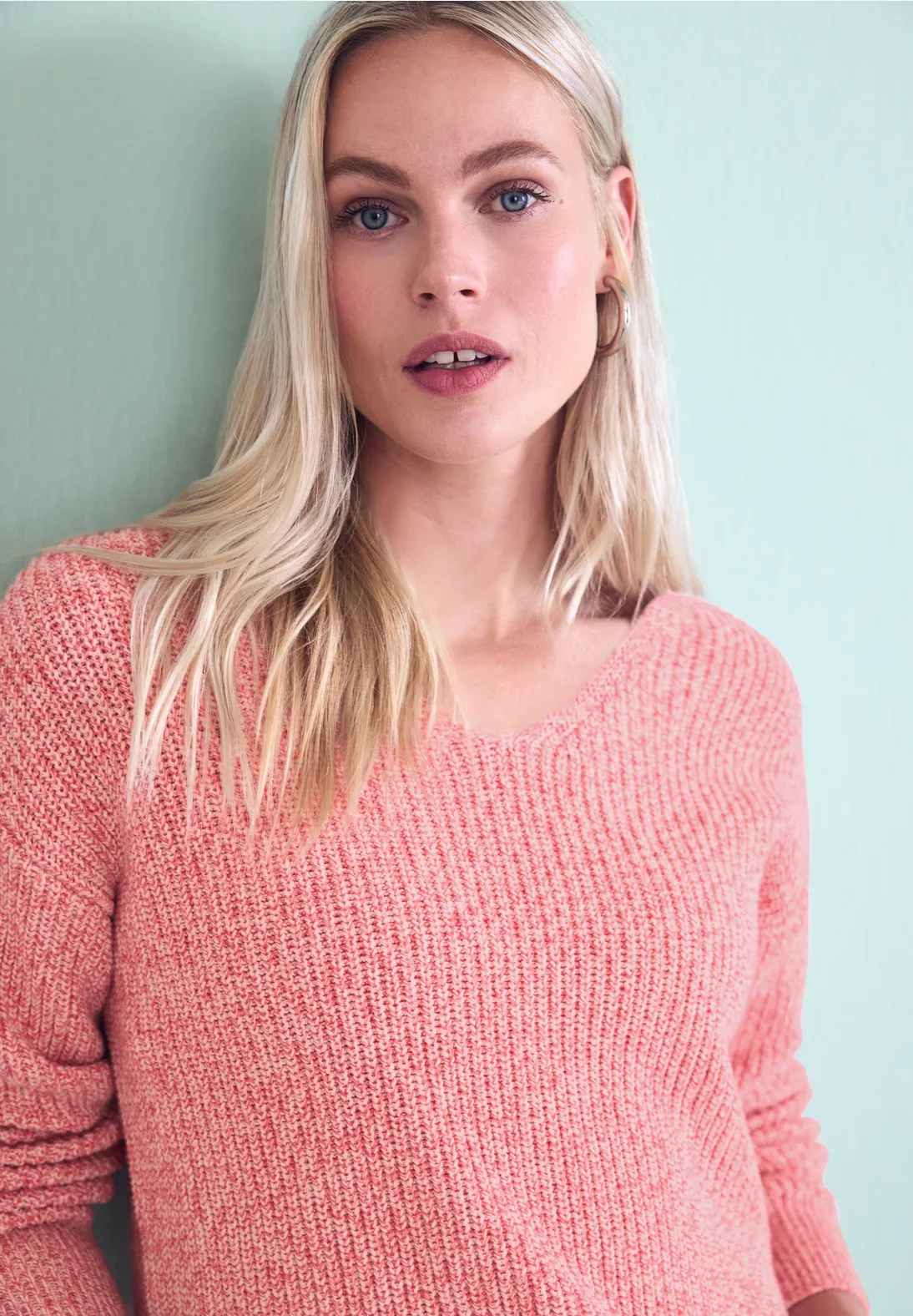 Street One Pullover Mouliné - Striking Coral