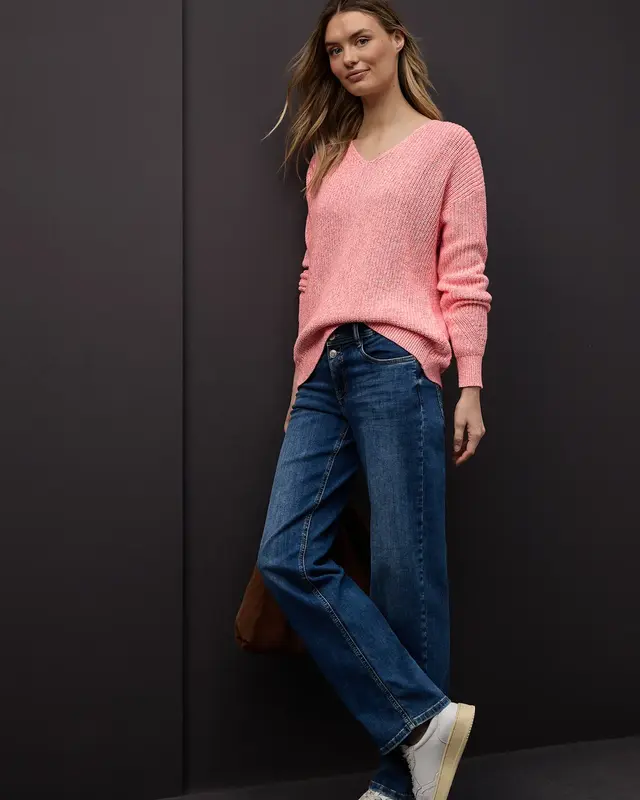 Street One Jumper Mouliné - Striking Coral