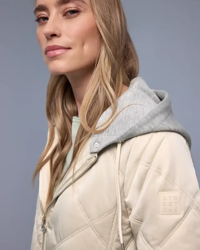 Street One Jacke mit abnehmbarer Kapuze - Powder Beige