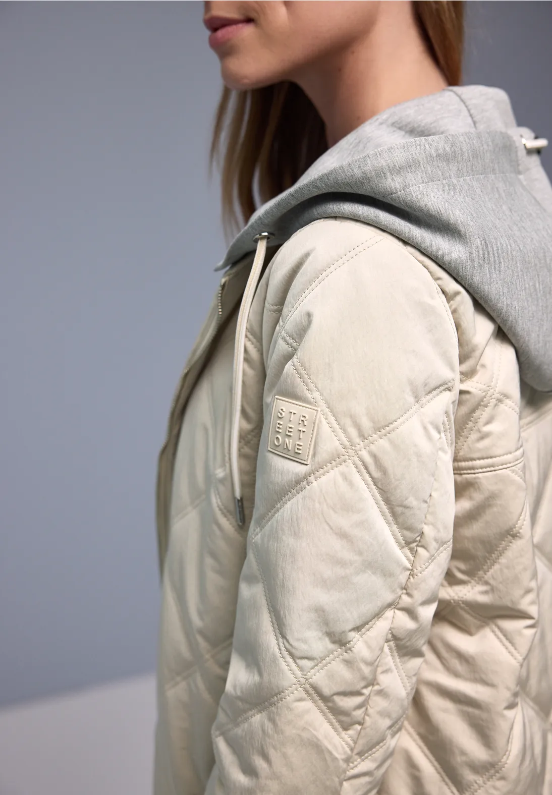 Street One Jacke mit abnehmbarer Kapuze - Powder Beige