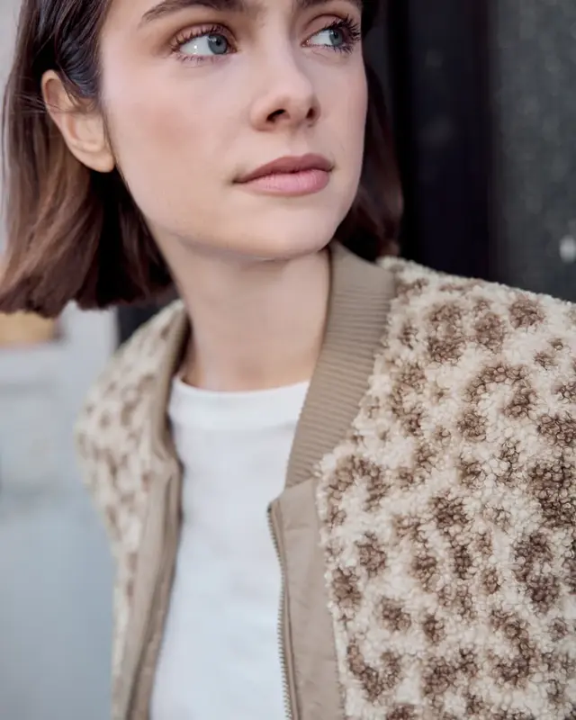 Street One Studio Blouson with Leo Print - Cashmere Grey