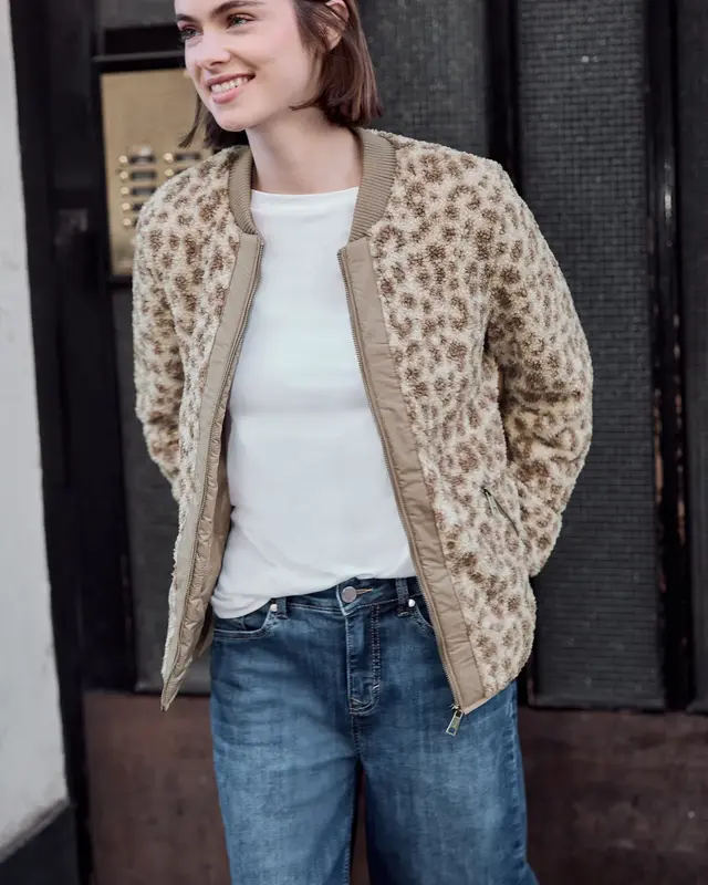 Street One Studio Blouson with Leo Print - Cashmere Grey