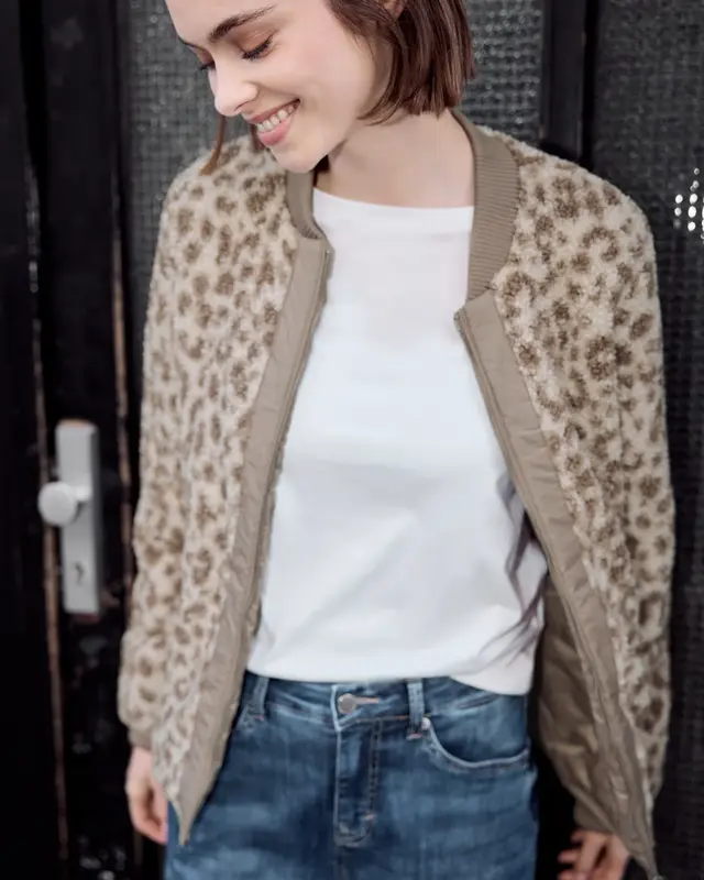 Street One Studio Blouson mit Leomuster - Cashmere Grey