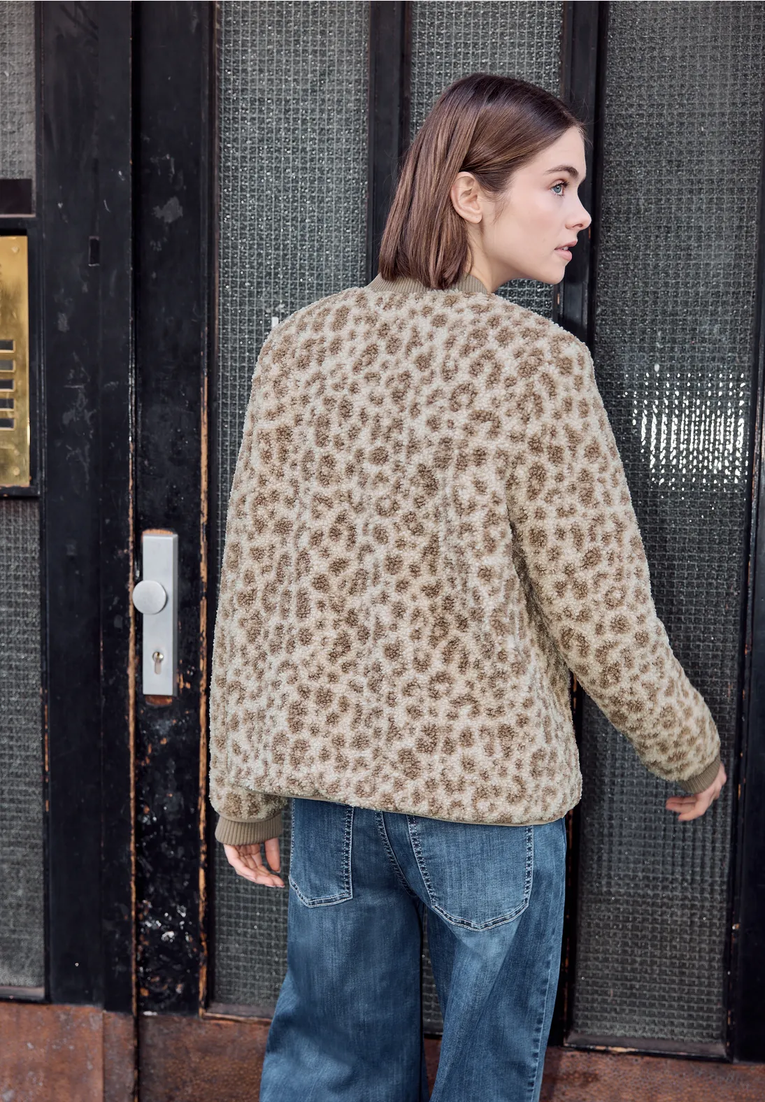 Street One Studio Blouson with Leo Print - Cashmere Grey