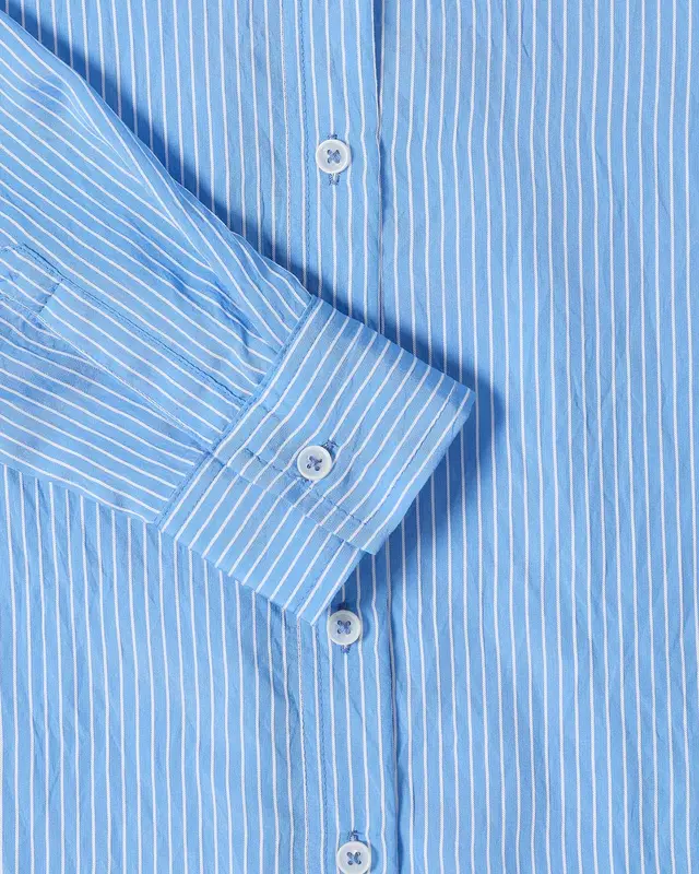 Cecil Gestreepte Overhemdblouse - Fountain Blue