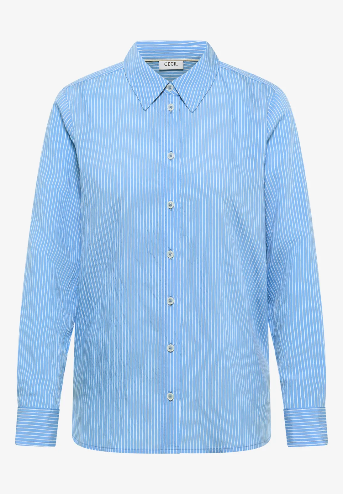Cecil Gestreepte Overhemdblouse - Fountain Blue