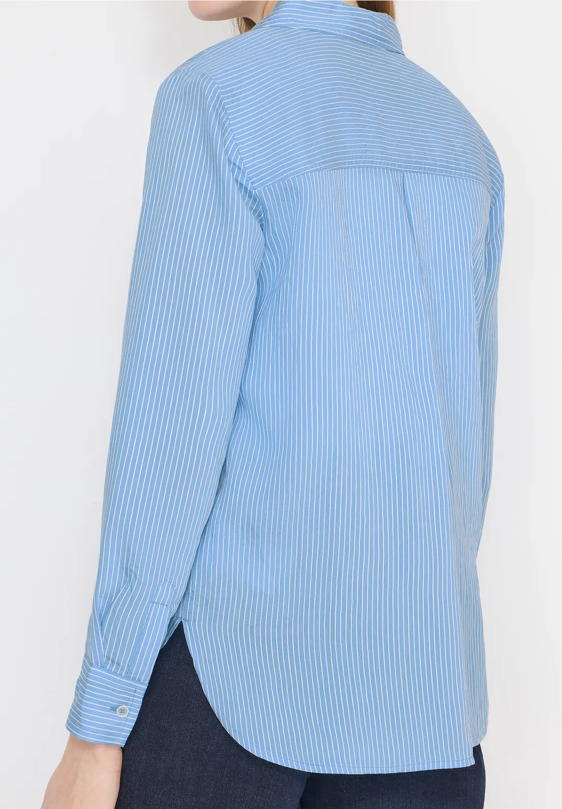 Cecil Gestreepte Overhemdblouse - Fountain Blue