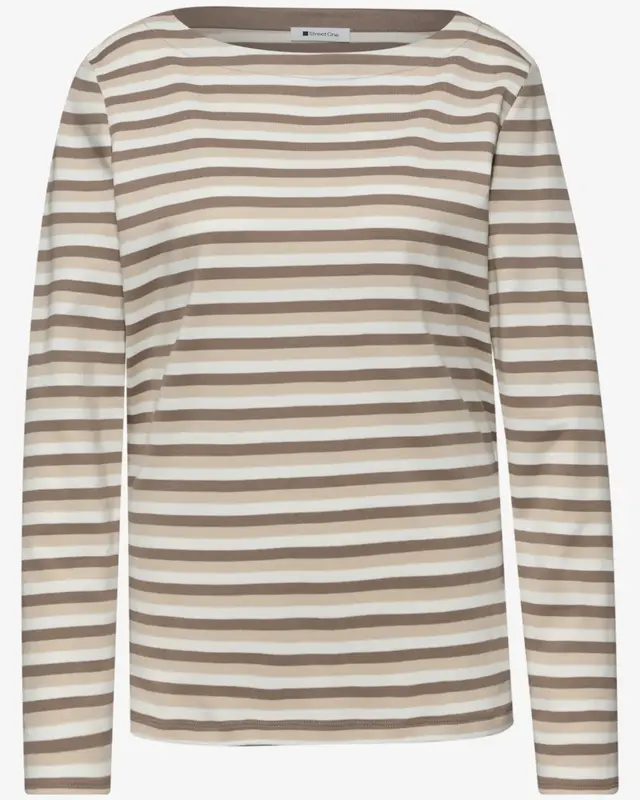 Street One Gestreept Shirt - Light Terra Mocha