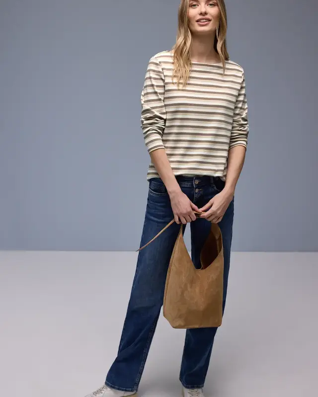 Street One Gestreept Shirt - Light Terra Mocha