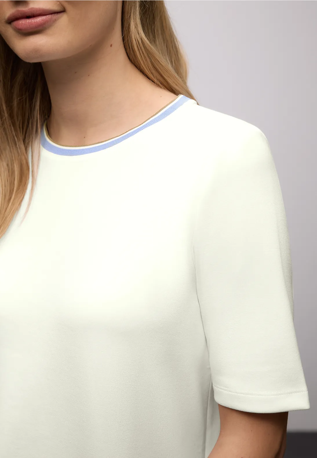 Street One T-Shirt mit Kontrastdetail - Off White