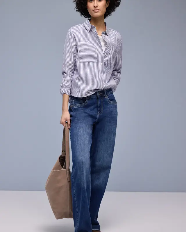 Street One Gestreept Overhemdblouse - Original Blue