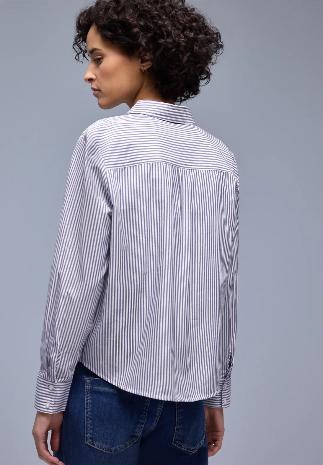 Street One Gestreept Overhemdblouse - Original Blue