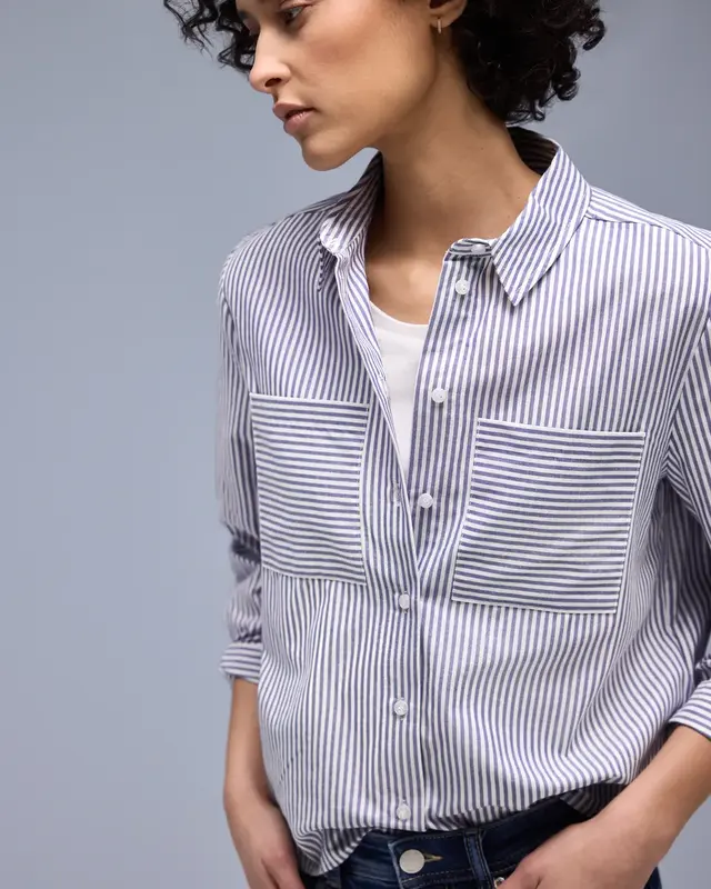 Street One Gestreept Overhemdblouse - Original Blue