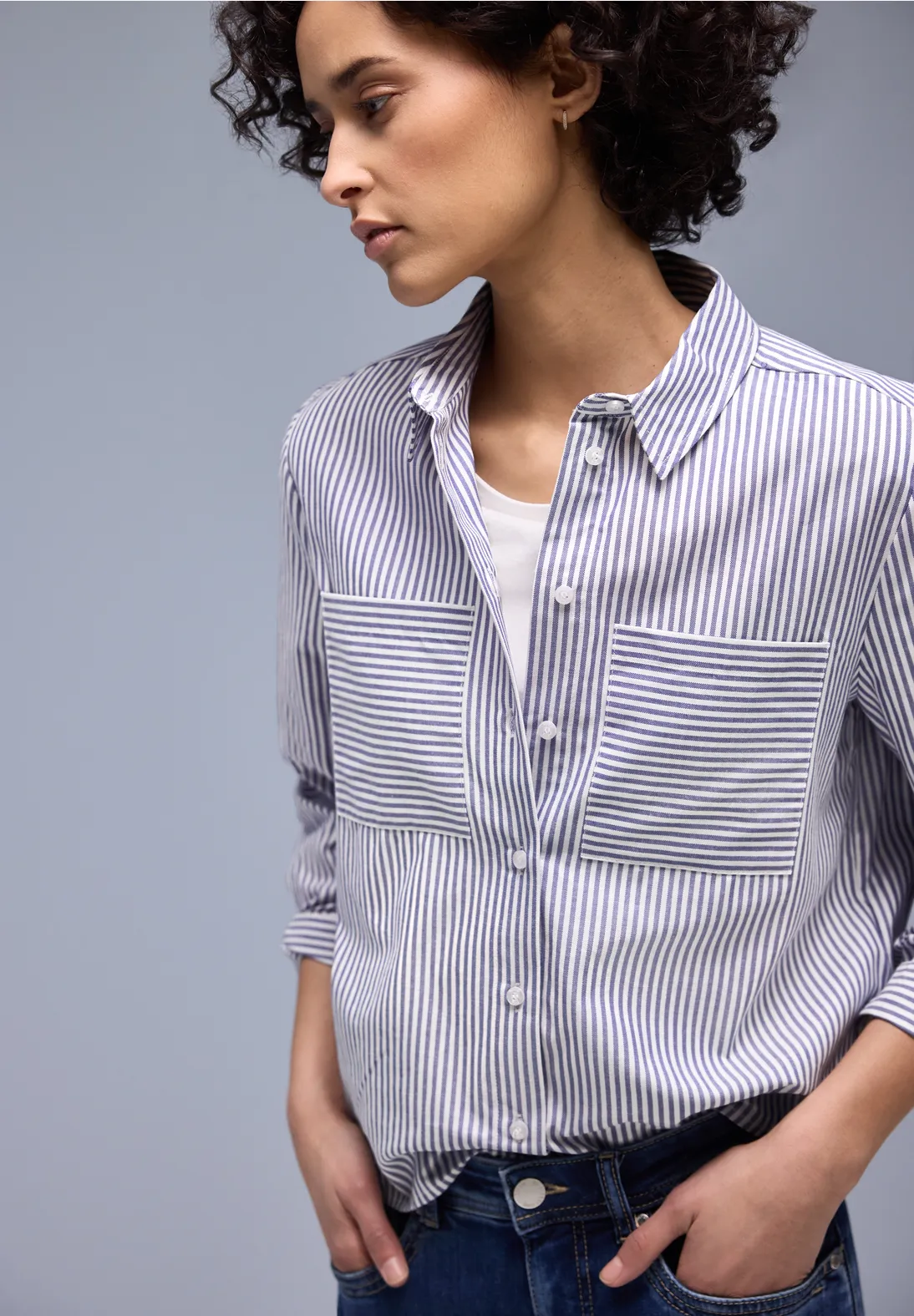 Street One Striped Shirtblouse - Original Blue