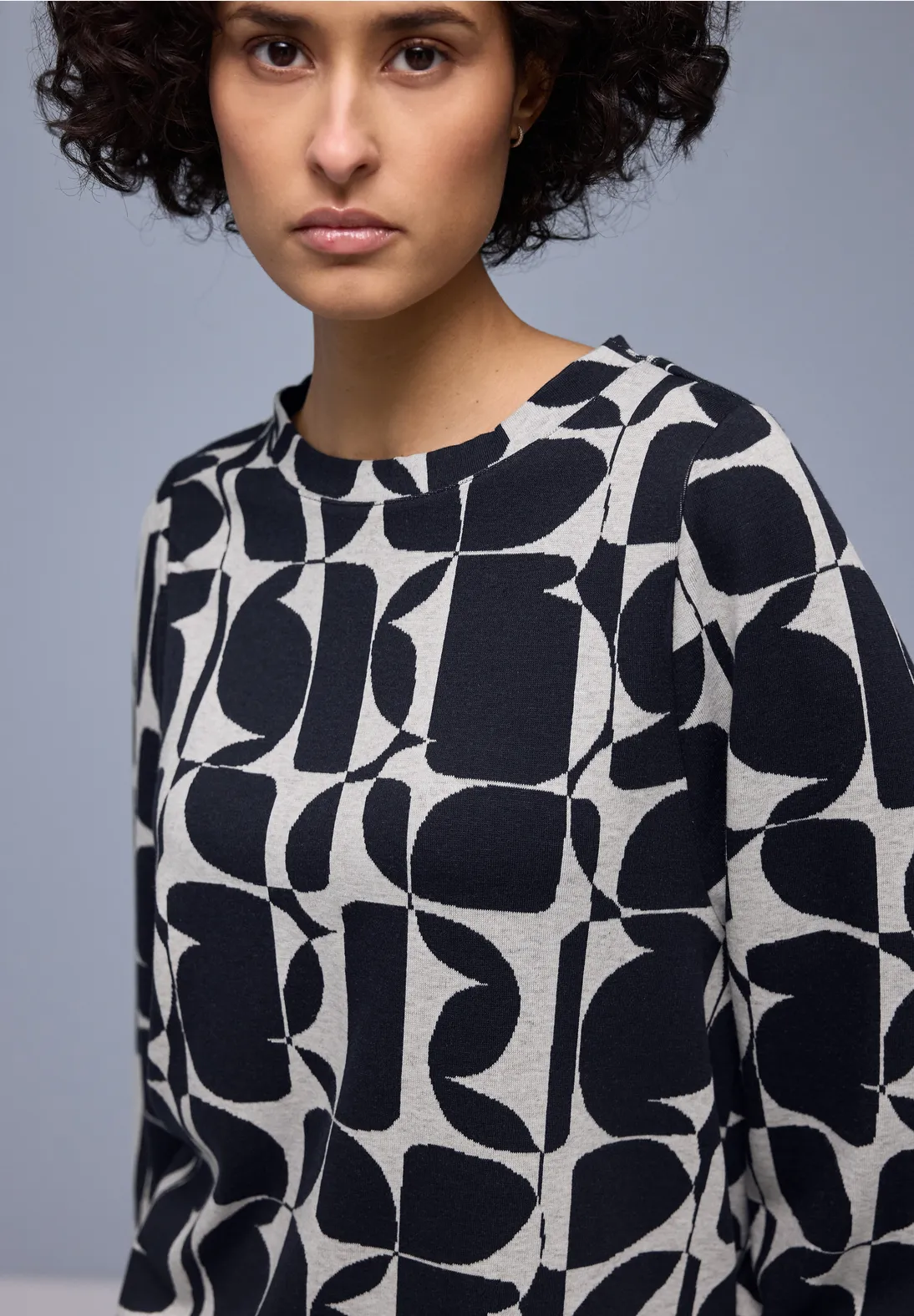 Street One Shirt met Patroon - Shadowed Navy