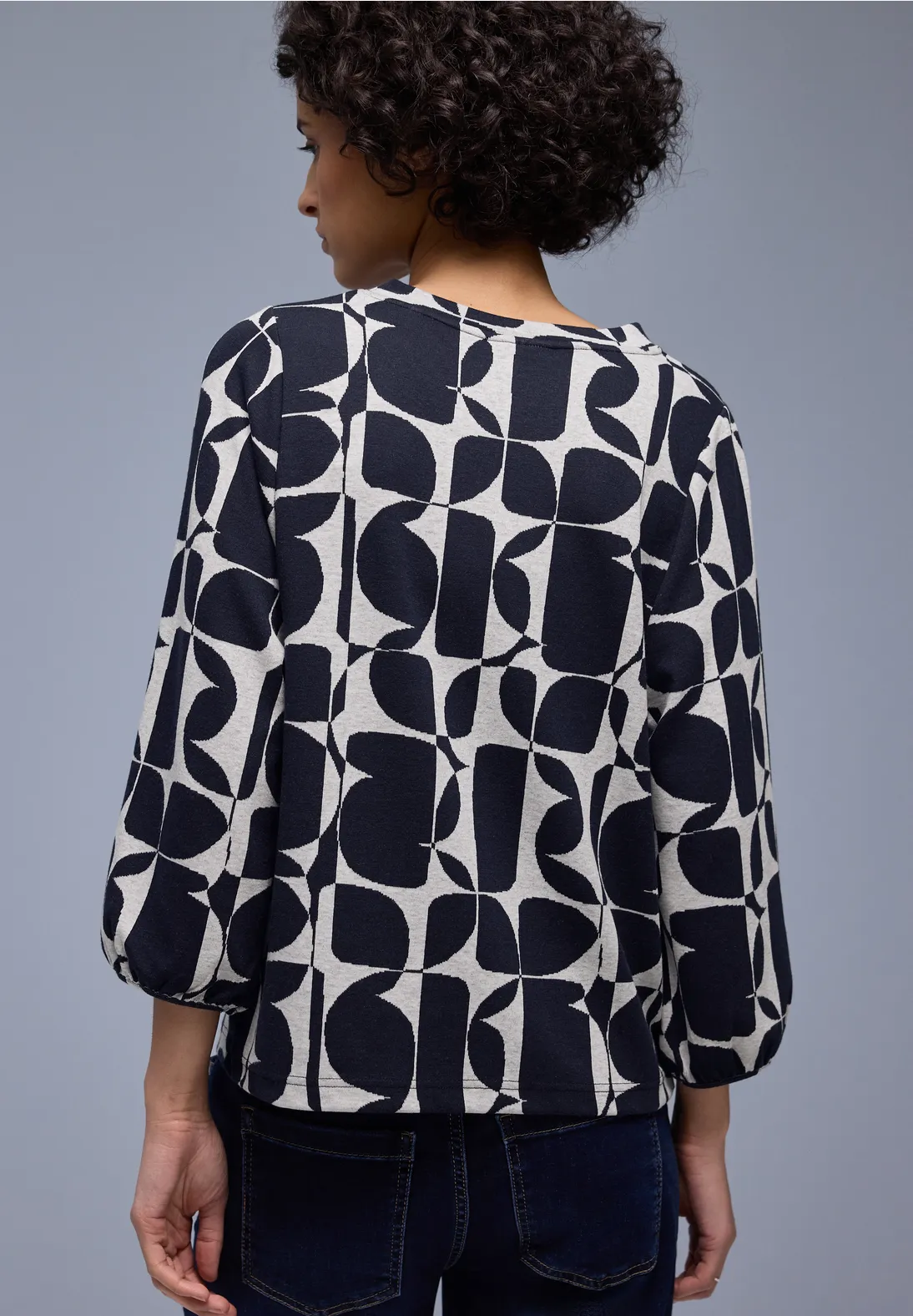 Street One Gemustertes Shirt - Shadowed Navy