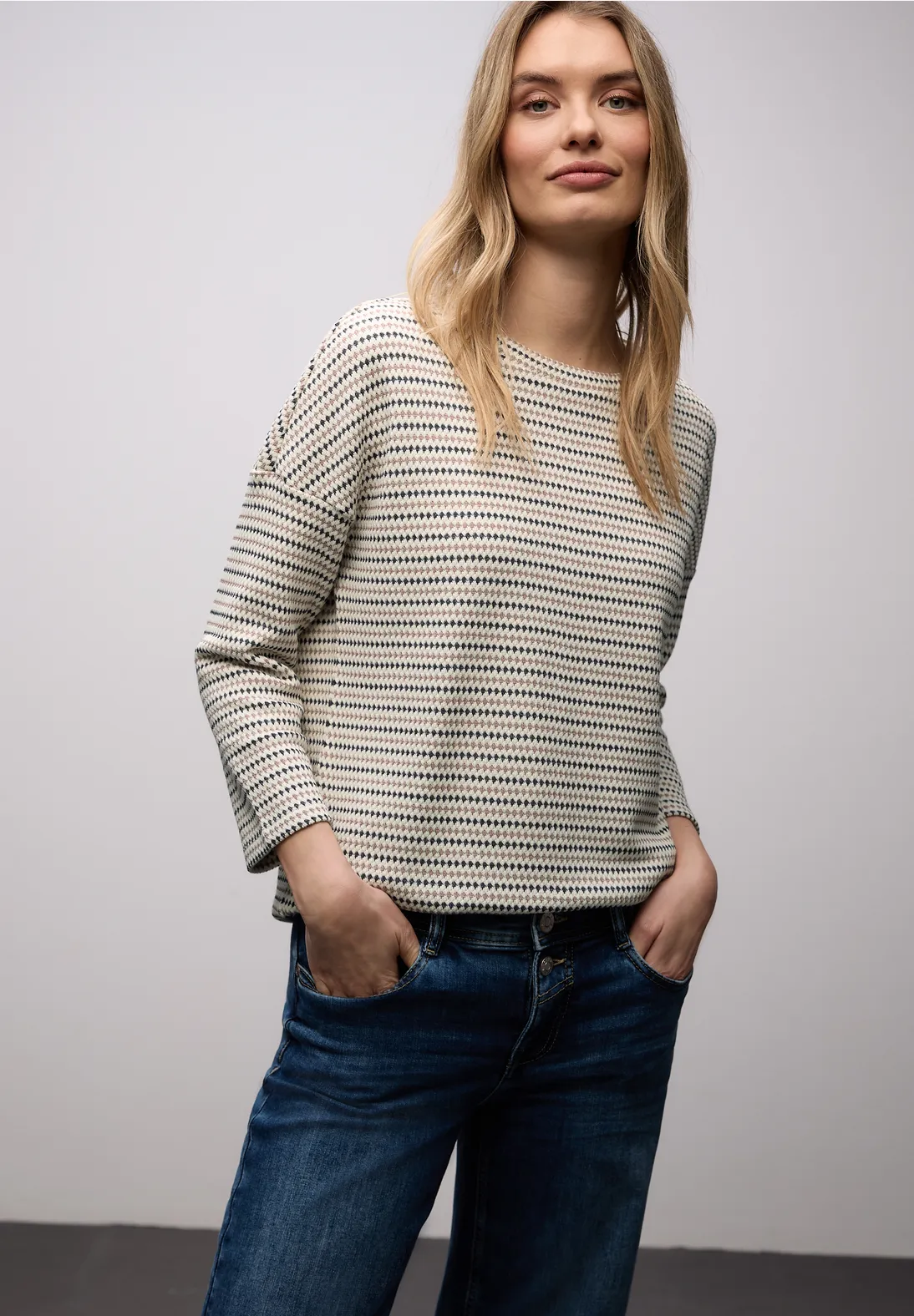 Street One Gestreiftes Shirt - Off White