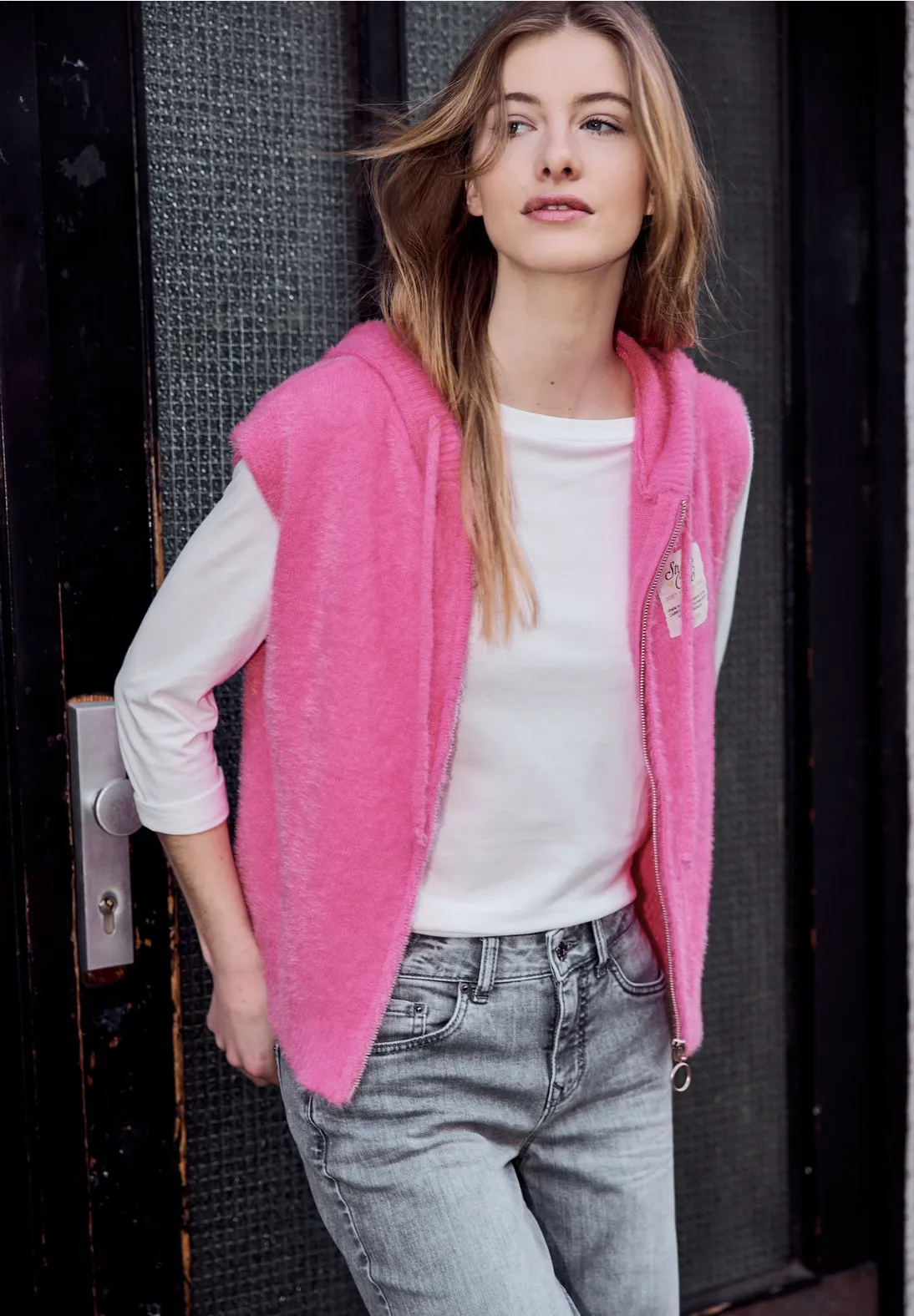 Street One Studio Soft Cardigan - Blazing Berry Melange