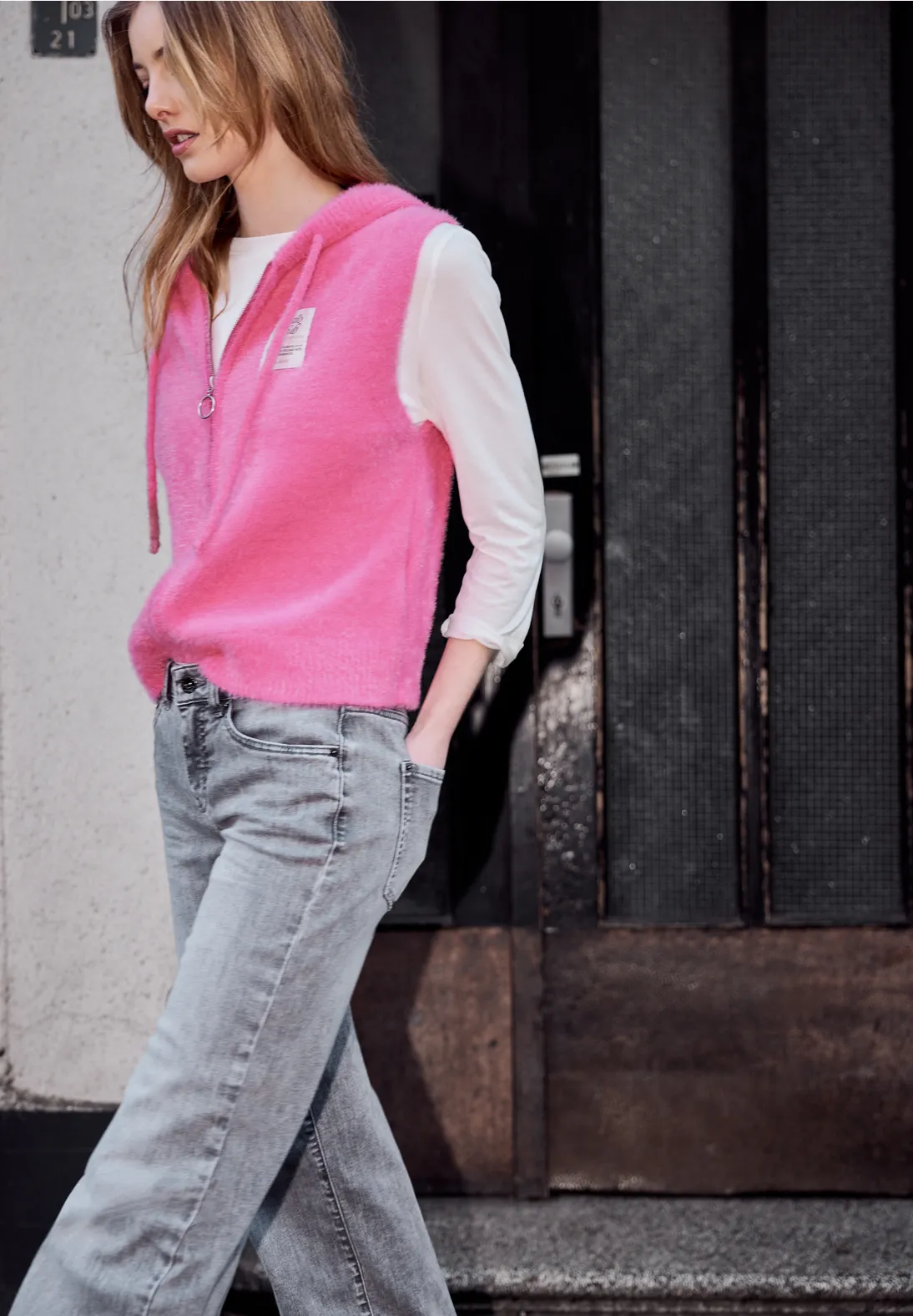 Street One Studio Zacht Vest - Blazing Berry Melange