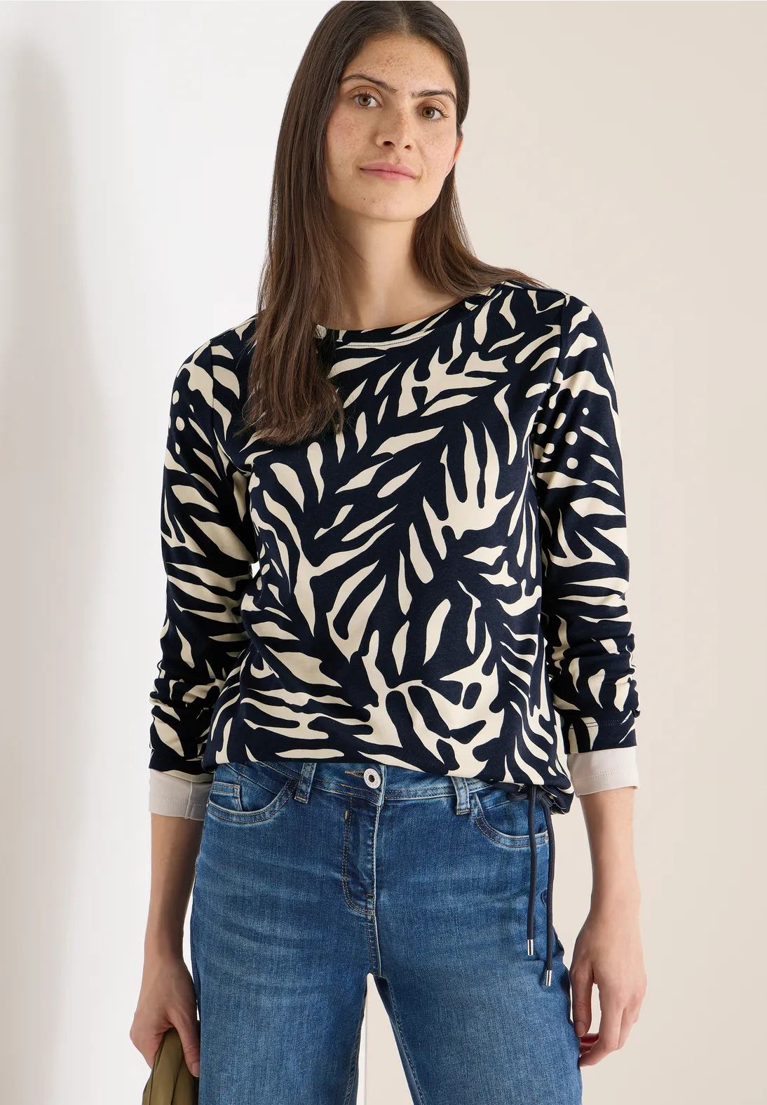 Cecil Tweekleurig Shirt - Universal Blue