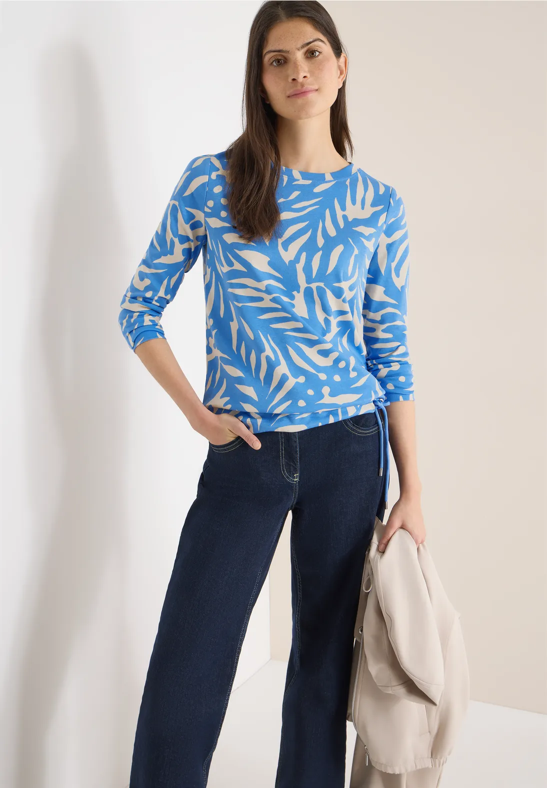 Cecil Tweekleurig Shirt - Fountain Blue